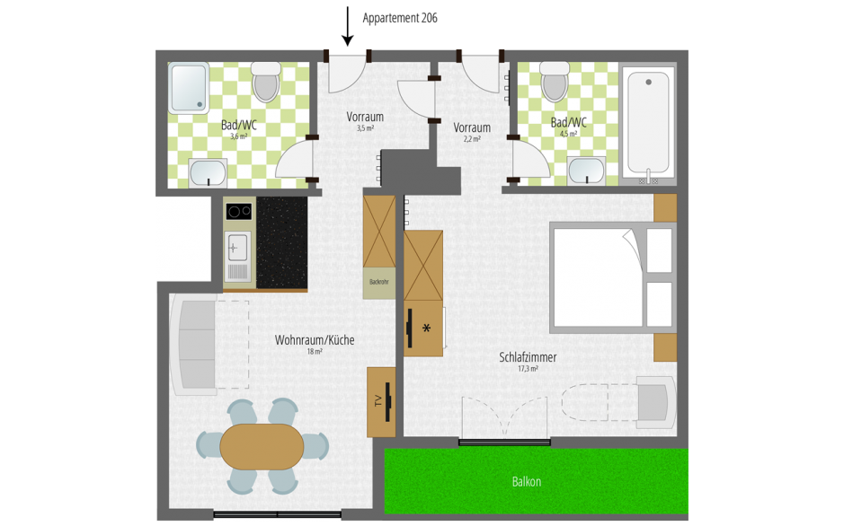 Junior Suite Apartment layout